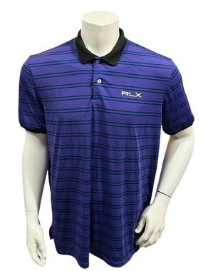 Polo Ralph Lauren Men’s Polo Shirt Striped Purple Black Short Sleeve XL